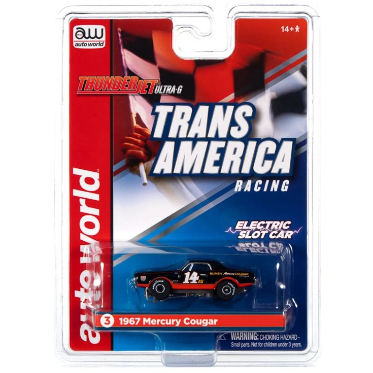 Auto World SC357-3 - ThunderJet R30 Trans Am Racer - 1967 Mercury Cougar - HO Scale 3 Auto World SC357-3 - ThunderJet R30 Trans Am Racer - 1967 Mercury Cougar - HO Scale