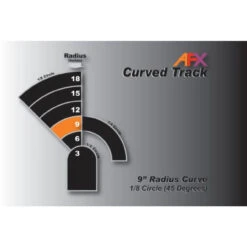 AFX Racing 70603 - Curve, 9" Radius '“ 1/8 Circle (45 Degrees) 2 Pieces - HO Scale