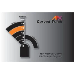 AFX Racing 70613 - Curve, 15" Radius -- 1/8 Circle (45 Degrees) 2 Pieces - HO Scale
