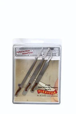 Flex-i-File 1200 - Stainless Steel Tweezer Set 2 Straight, 1 Curved