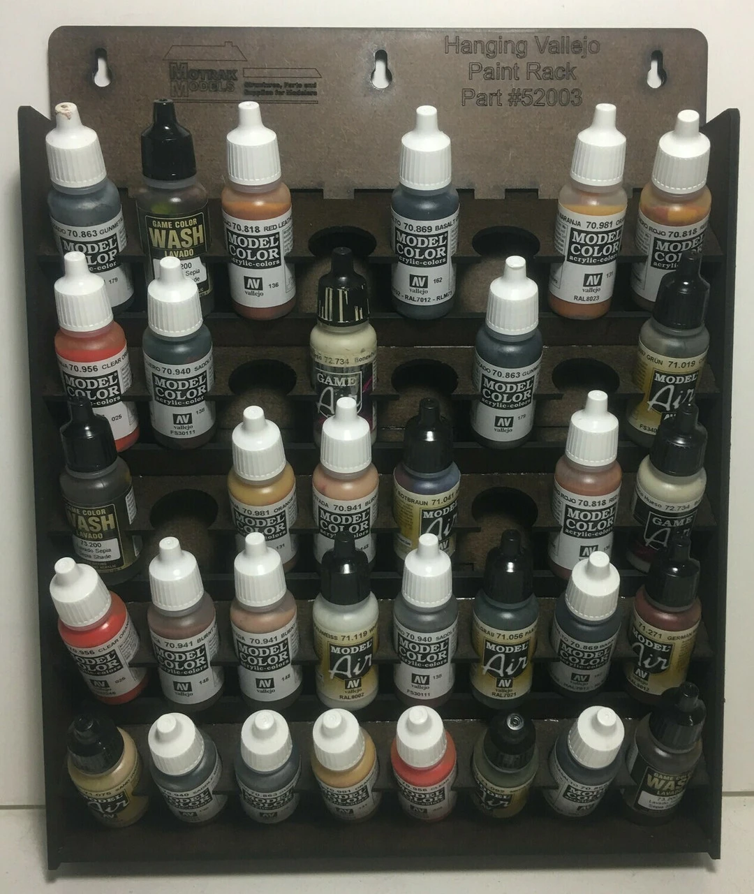 Motrak Models 52003 - Hanging Vallejo Paint Rack - Medium - Multi Scale Kit 3 Motrak Models 52003 - Hanging Vallejo Paint Rack - Medium - Multi Scale Kit
