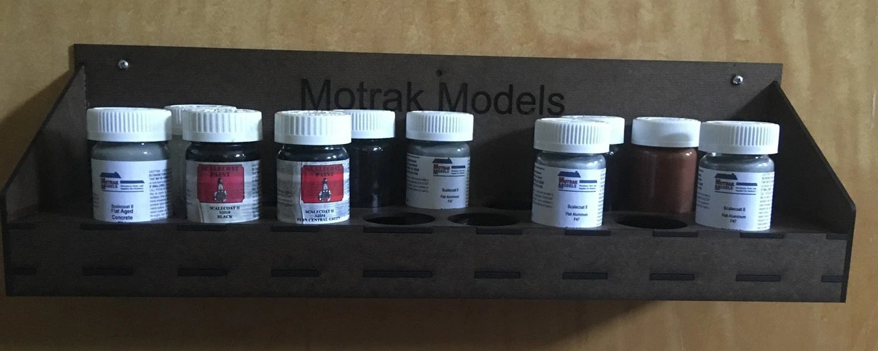 Motrak Models 85011 - Paint Rack - Scalecoat, Holds 17 2oz Bottles - Multi Scale Kit 3 Motrak Models 85011 - Paint Rack - Scalecoat, Holds 17 2oz Bottles - Multi Scale Kit