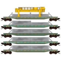 Micro-Trains Line 99402271 - Weathered Tie Loader 5-pack Union Pacific (UP) 915706, 915754, 915763, 915768, 915769 - Z Scale