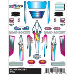Pinecar 322 - Road Rocket Stick On Decals - Kit