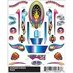 Pinecar 323 - Horsepower Stick On Decals - Kit