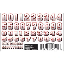 Pinecar 4015 - Beveled Numbers Dry Transfer - Kit