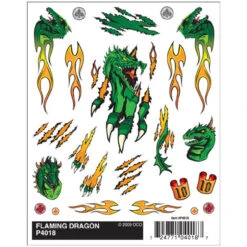 Pinecar 4018 - Flaming Dragon Dry Transfer - Kit