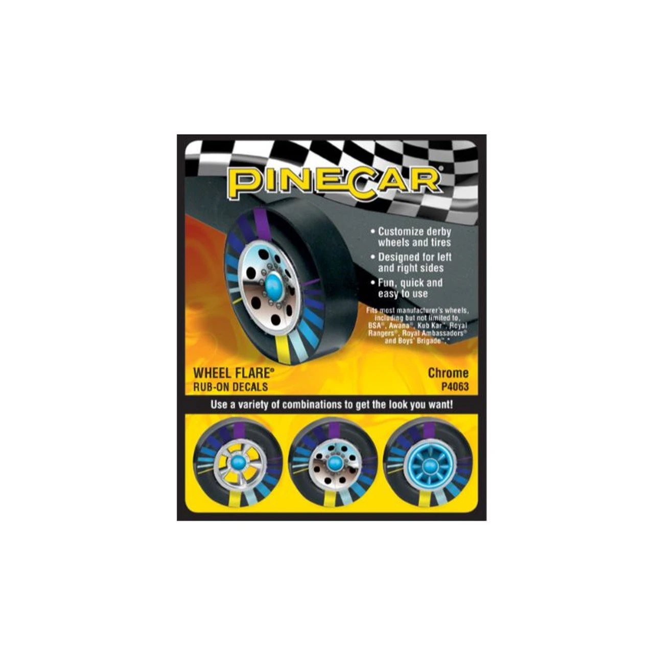 Pinecar 4063 - Chrome Wheel Flare - Kit 3 Pinecar 4063 - Chrome Wheel Flare - Kit