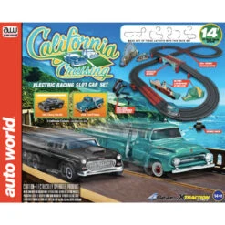 Auto World SR331 - 14' California Cruising "The Pacific Coast Highway" Slot Race Set - HO Scale