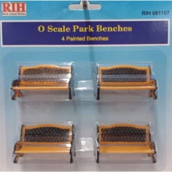 Rock Island Hobby 061107 - Park Benches - Painted (4) - O Scale